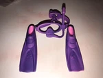 Mattel Barbie Surf's Up Colour Change Diver Mask Snorkel Fins. Fixed Price $12.00.