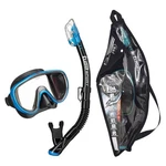 Tusa Serene Adult Black/fishtail Blue Mask And Snorkel Combo W/ Travel Bag. Fixed Price $52.80.