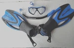 Us Divers Proflex Fins Women Kids Small 1-4/32-36/13-3 Blue + Snorkel Mask. Fixed Price $19.99.