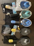 Free Breath Full Face 180 - View Of 5 Masks)+(lot 4 Fins)& Sprays. Fixed Price $114.99.