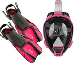 Ocean Reef Aria Qr+, Duo Travel Ready Mask/fins Set Diving, Snorkeling Pink. Fixed Price $119.95.