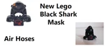 Lego Minifigure Shark Mask Black Breathing Helmet Tubes Huge Teeth Aqua Scar. Fixed Price $13.49.