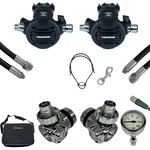 SF-1: Apeks TEK3 Dual Unit Set Flex Black Hd Spg 0-300 Bar. Fixed Price $1550.33.