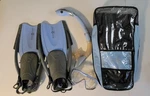 Aqua Lung Sport Snorkeling Set Adjustable Fins Mask And Bag. Fixed Price $29.95.
