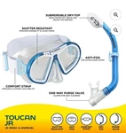 U.s. Divers Toucan Jr Combo Mask Submersible Snorkel Junior 6+ Blue. Fixed Price $12.00.