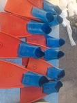 Tritan Swimgear Floating Flippers Size 7-9 Green And Blue Model 1619. Fixed Price $12.00.