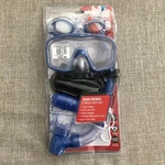Youth 5 Piece Dive Set By Aqua Mask Snorkel Goggles Case Mesh Bag Blue Open Pkg. Fixed Price $19.99.