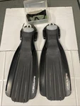 Tusa Imprex SF-7700 Black Open Heel Fins With Shape Keepers & Goggles +. Fixed Price $28.00.