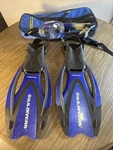 U.s. Divers Proflex Snorkel Set Adult Medium 7-10 Mask Fins Travel Bag. Fixed Price $24.99.