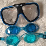 Intex Polycarbonate Snorkel Mask, Nike Blue Swim Goggles & Dolfin Set. Fixed Price $15.00.